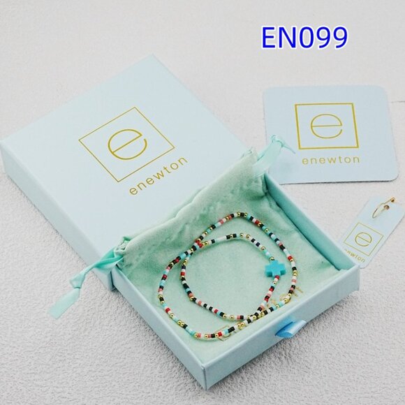 Enewton Colorful Glass Tube Bead Blue Cross Bracelet - Picture 3 of 4